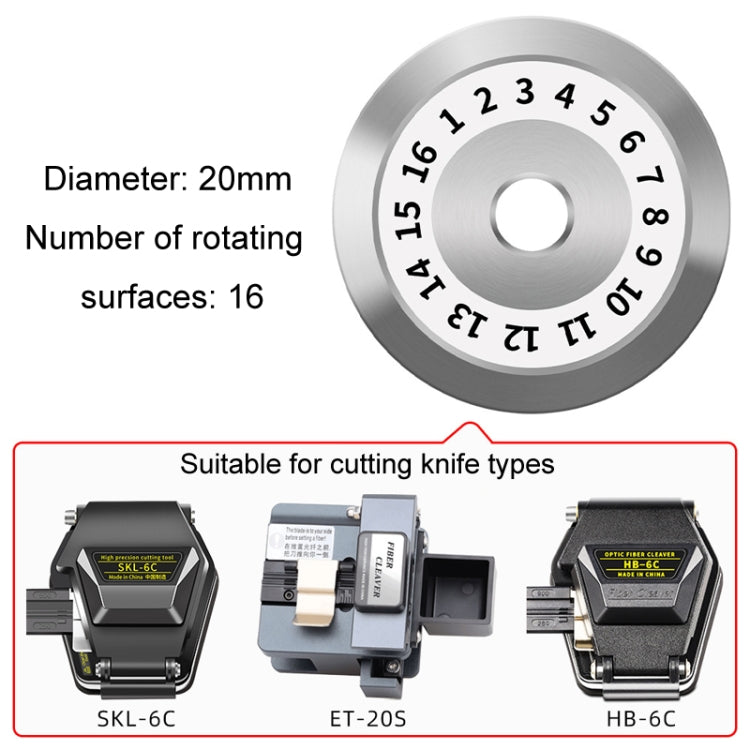 20mm 16 Rotating Surface Fiber Optic Cutting Knife Replacement Tungsten Steel Blade - Lan Cable and Tools by PMC Jewellery | Online Shopping South Africa | PMC Jewellery | Buy Now Pay Later Mobicred