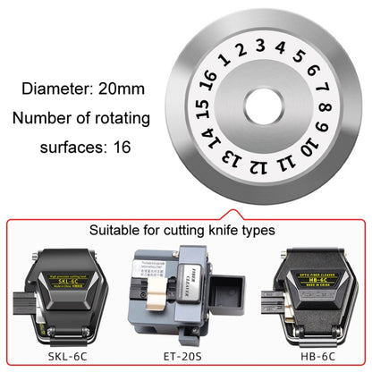 20mm 16 Rotating Surface Fiber Optic Cutting Knife Replacement Tungsten Steel Blade - Lan Cable and Tools by PMC Jewellery | Online Shopping South Africa | PMC Jewellery | Buy Now Pay Later Mobicred