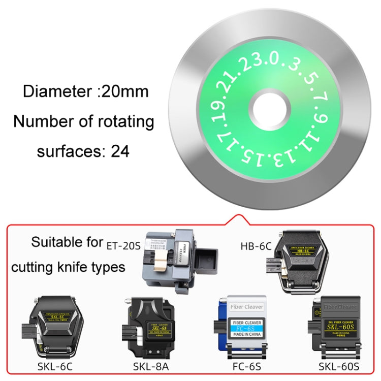 20mm 24 Rotating Surface Fiber Optic Cutting Knife Replacement Tungsten Steel Blade - Lan Cable and Tools by PMC Jewellery | Online Shopping South Africa | PMC Jewellery | Buy Now Pay Later Mobicred