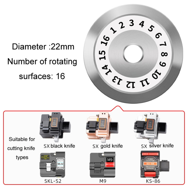 22mm 16 Rotating Surface Fiber Optic Cutting Knife Replacement Tungsten Steel Blade - Lan Cable and Tools by PMC Jewellery | Online Shopping South Africa | PMC Jewellery | Buy Now Pay Later Mobicred