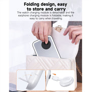 15W 3-in-1 MagSafe Magnetic Folding LED Makeup Mirror Night Light Wireless Charger(White)