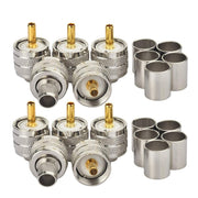 10pcs /Pack UHF Male Crimp Adapter RF Copper Shaft Connector