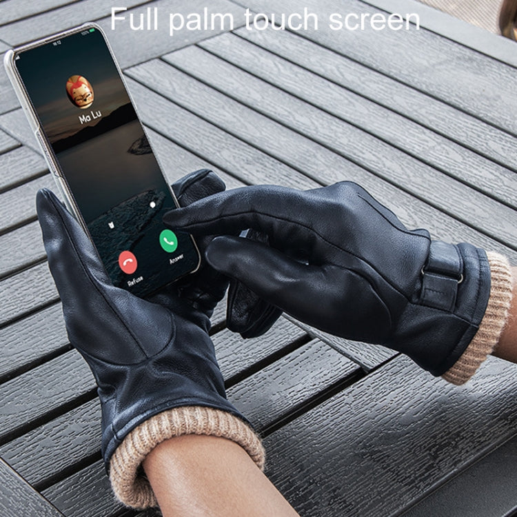 Autumn And Winter Padded Leather Gloves Business Simple Outdoor Sports Warm Gloves, Size: M(Black) - Full Finger Gloves by PMC TechLife | Online Shopping South Africa | PMC TechLife | Buy Now Pay Later Mobicred