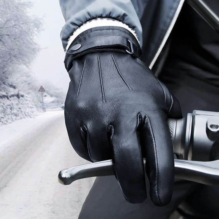 Autumn And Winter Padded Leather Gloves Business Simple Outdoor Sports Warm Gloves, Size: M(Black) - Full Finger Gloves by PMC TechLife | Online Shopping South Africa | PMC TechLife | Buy Now Pay Later Mobicred