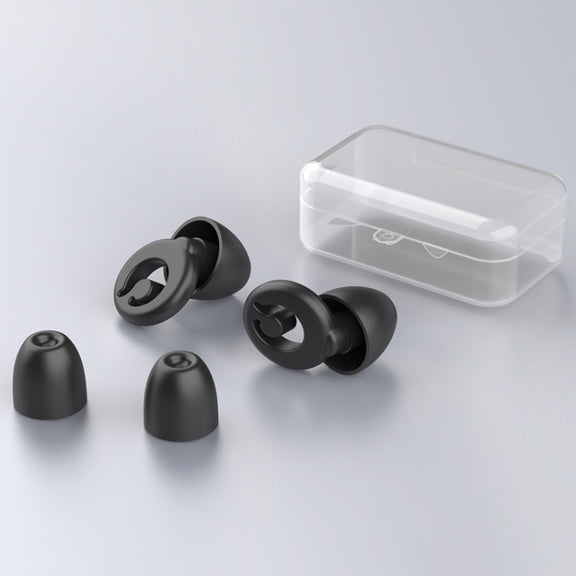 Silicone Sleep Soundproof Noise Reducing Earplugs Swimming Water-resistant Earplugs(Black)