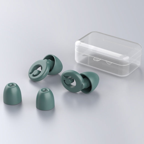 Silicone Sleep Soundproof Noise Reducing Earplugs Swimming Water-resistant Earplugs(Green)