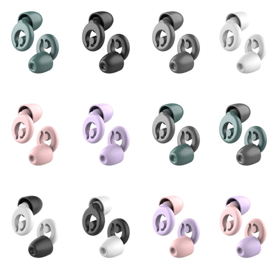 Silicone Sleep Soundproof Noise Reducing Earplugs Swimming Water-resistant Earplugs(White)