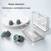 Silicone Sleep Soundproof Noise Reducing Earplugs Swimming Water-resistant Earplugs(White)