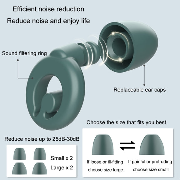Silicone Sleep Soundproof Noise Reducing Earplugs Swimming Water-resistant Earplugs(White)