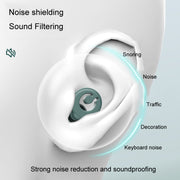 Silicone Sleep Soundproof Noise Reducing Earplugs Swimming Water-resistant Earplugs(White)