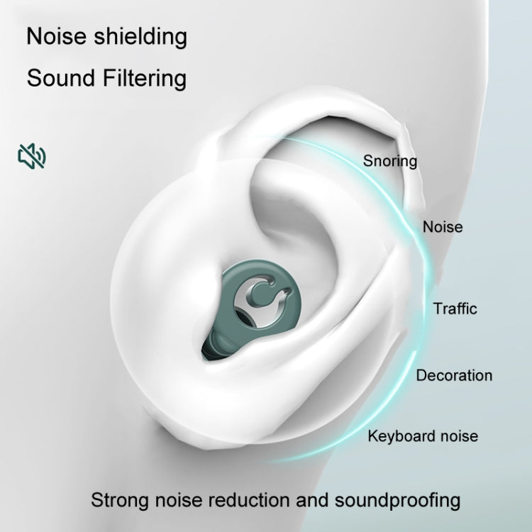 Silicone Sleep Soundproof Noise Reducing Earplugs Swimming Water-resistant Earplugs(Green)