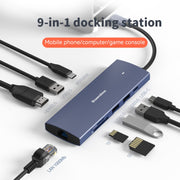 Blueendless 4K60Hz + Gigabit LAN + Data Type-C Docking Station, Spec: 6-in-1 Pink