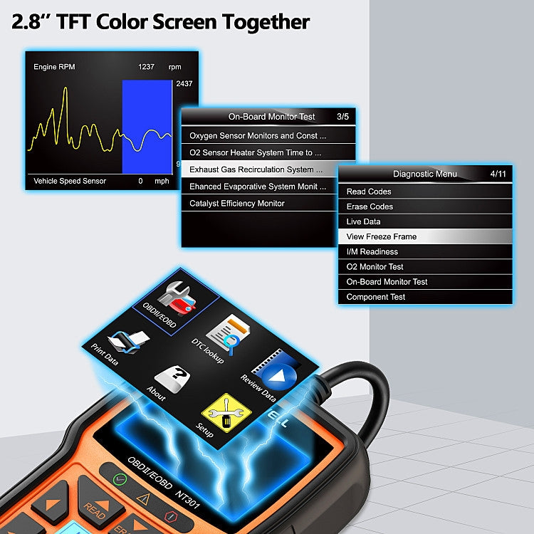 FOXWELL NT301 OBD2 Car Fault Diagnostic Instrument Live Data Code Reader Tool - free shipping - PMC Jewellery - Order now!