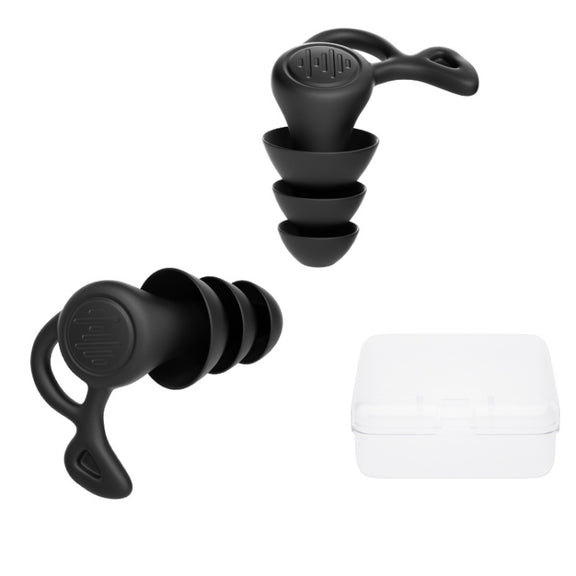 Noise Canceling Sleeping Earplugs Triple Layer Soundproofing Silicone Swimming Earplugs(Black)