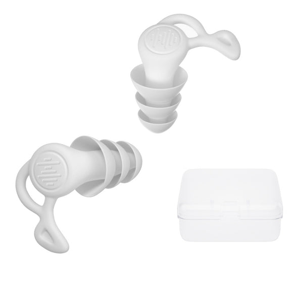 Noise Canceling Sleeping Earplugs Triple Layer Soundproofing Silicone Swimming Earplugs(White)