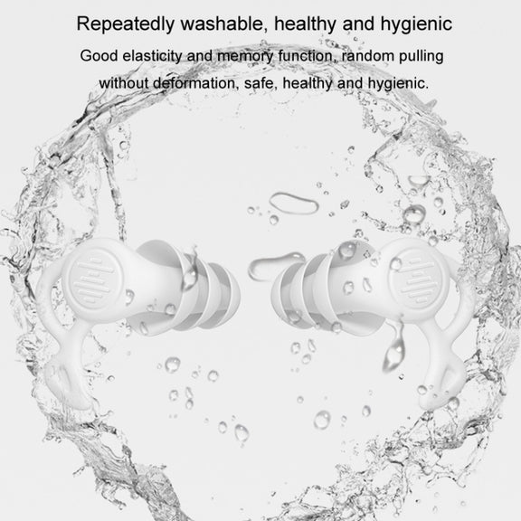 Noise Canceling Sleeping Earplugs Triple Layer Soundproofing Silicone Swimming Earplugs(White)