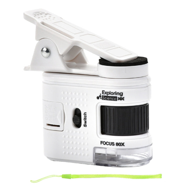 80X Children Mini Portable Microscope Student Antique Jewelry Identification Science Experiment Teaching Toy, Model: With Phone Clip - free shipping - PMc TechLife - Order now!