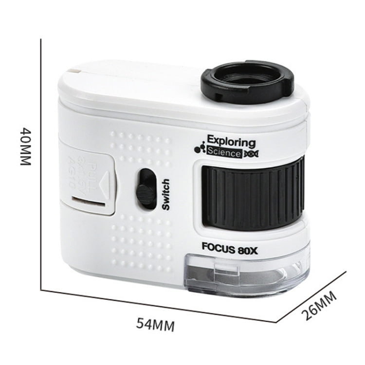 80X Children Mini Portable Microscope Student Antique Jewelry Identification Science Experiment Teaching Toy, Model: With Phone Clip - free shipping - PMc TechLife - Order now!