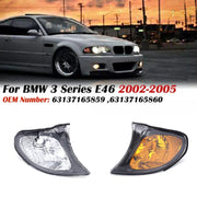 For 2002-2005 BMW 3 Series E46 Car Front Corner Parking Turn Signal Lights(Yellow Left OE 63137165859)