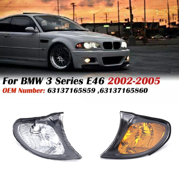 For 2002-2005 BMW 3 Series E46 Car Front Corner Parking Turn Signal Lights(White Left OE 63137165859)