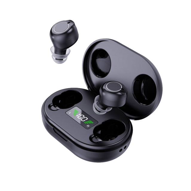 1pair Rechargeable Semi-In-Ear Hearing Aid Elderly Sound Amplifier(Black)