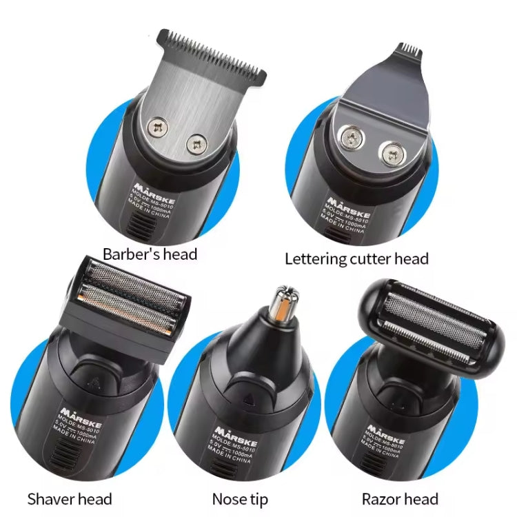 MARSKE MS-5010 Electric Hair Clipper 5 In 1 Multi-function Shaver Rechargeable Styler(USB Without Plug) - Hair Trimmer by MARSKE | Online Shopping South Africa | PMC Jewellery | Buy Now Pay Later Mobicred