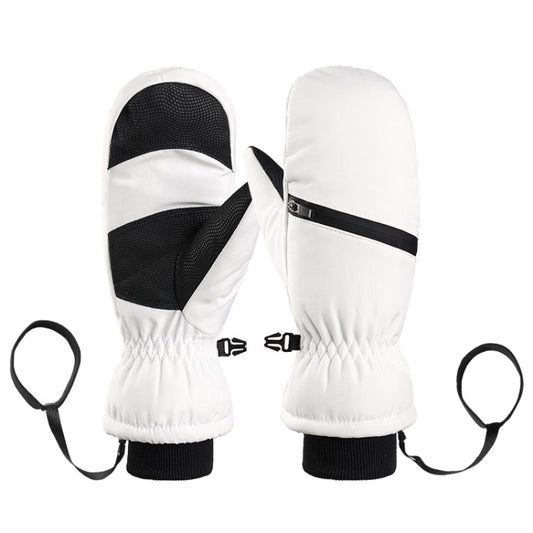 Winter Padded Ski Gloves Outdoor Windproof Warm Sports Gloves, Size: XS(White) - Safety Gloves by PMC Jewellery | Online Shopping South Africa | PMC Jewellery | Buy Now Pay Later Mobicred