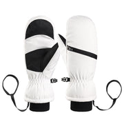 Winter Padded Ski Gloves Outdoor Windproof Warm Sports Gloves, Size: S(White)