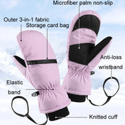 Winter Padded Ski Gloves Outdoor Windproof Warm Sports Gloves, Size: S(White)