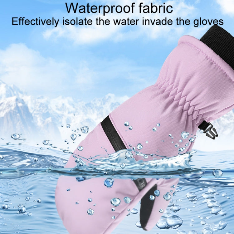 Winter Padded Ski Gloves Outdoor Windproof Warm Sports Gloves, Size: M(White)