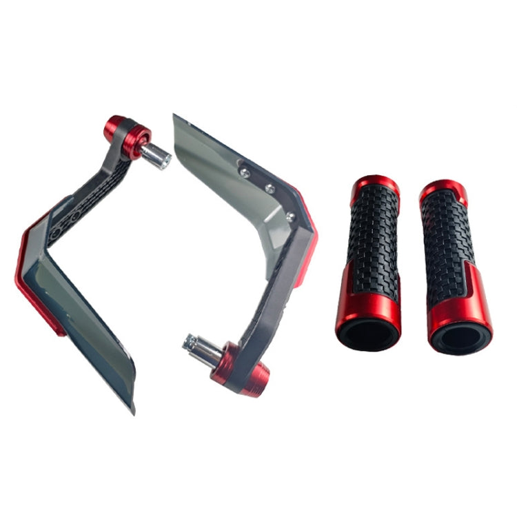 4 In 1 Motorcycle Modification Accessories Horn Windshield Windproof Protective Cover+Handlebar Plastic Throttle Grip Accessories(Red) - Grips by PMC TechLife | Online Shopping South Africa | PMC TechLife | Buy Now Pay Later Mobicred