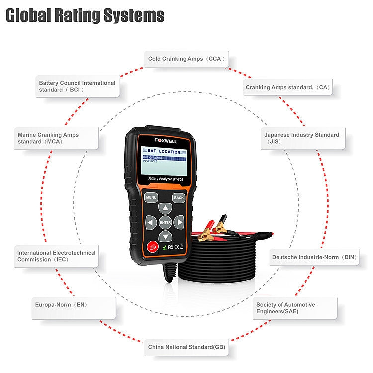 FOXWELL BT705 12V 24V Car Battery Test Analyzer Cranking and Charging System Test - free shipping - PMC Jewellery - Order now!