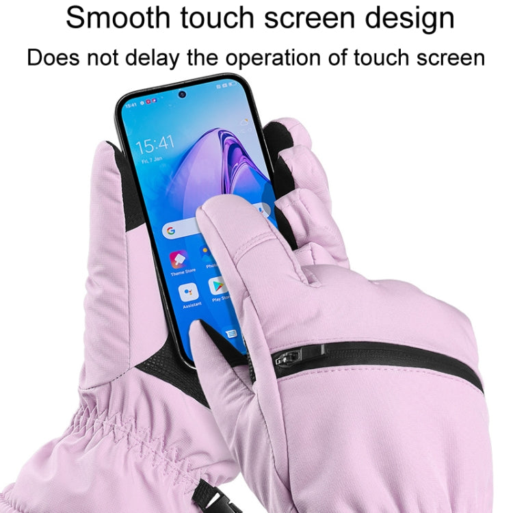 Winter Padded Ski Finger Gloves Outdoor Windproof Warm Sports Gloves, Size: S(Pink) - Full Finger Gloves by PMC TechLife | Online Shopping South Africa | PMC TechLife | Buy Now Pay Later Mobicred