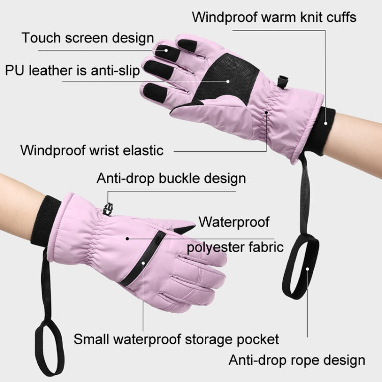 Winter Padded Ski Finger Gloves Outdoor Windproof Warm Sports Gloves, Size: M(Pink) - Full Finger Gloves by PMC TechLife | Online Shopping South Africa | PMC TechLife | Buy Now Pay Later Mobicred