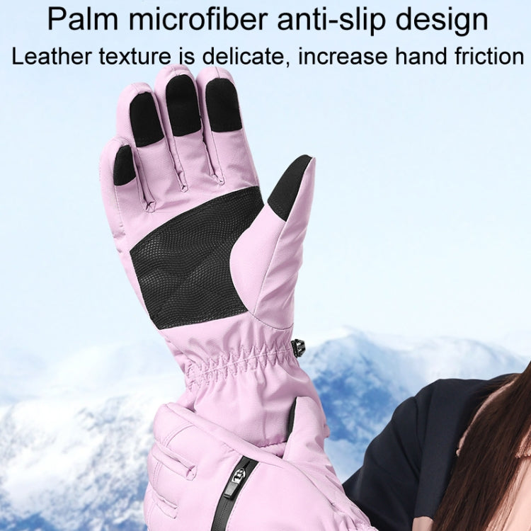 Winter Padded Ski Finger Gloves Outdoor Windproof Warm Sports Gloves, Size: S(Light Purple) - Full Finger Gloves by PMC TechLife | Online Shopping South Africa | PMC TechLife | Buy Now Pay Later Mobicred
