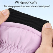 Winter Padded Ski Finger Gloves Outdoor Windproof Warm Sports Gloves, Size: XS(Pink)