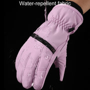 Winter Padded Ski Finger Gloves Outdoor Windproof Warm Sports Gloves, Size: L(Light Purple)