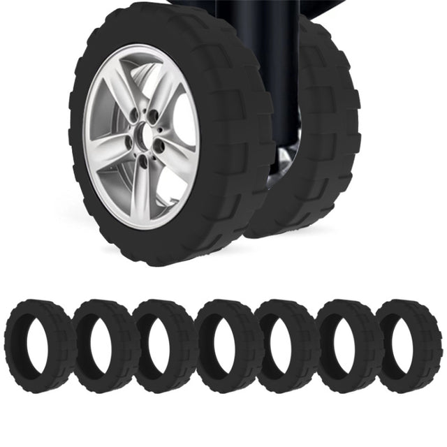 8pcs /Set Luggage Wheel Silicone Protective Cover Swivel Chair Wheel Sound Reducing Cover, Size: Large 5-7cm Wheels(4 Generation Black)