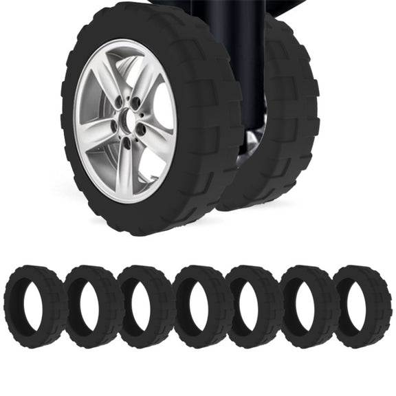 8pcs /Set Luggage Wheel Silicone Protective Cover Swivel Chair Wheel Sound Reducing Cover, Size: Small 4-5cm Wheels(4 Generation Black)
