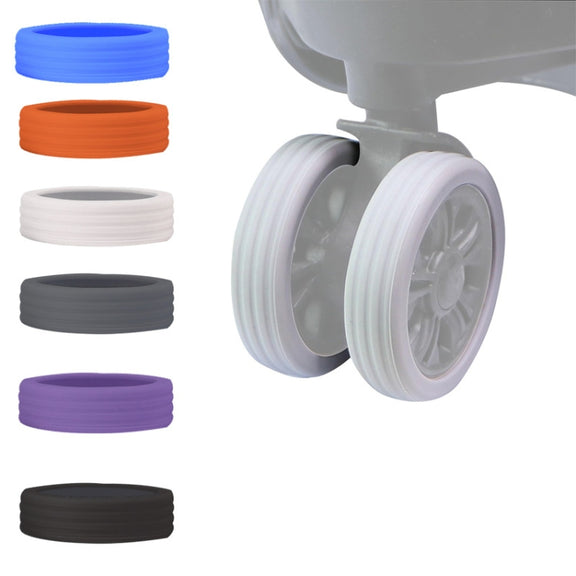 8pcs /Set Luggage Wheel Silicone Protective Cover Swivel Chair Wheel Sound Reducing Cover, Size: Large 5-7cm Wheels(4 Generation Luminous Blue)