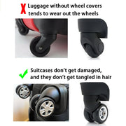 8pcs /Set Luggage Wheel Silicone Protective Cover Swivel Chair Wheel Sound Reducing Cover, Size: Large 5-7cm Wheels(4 Generation Black)