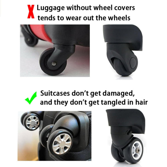 8pcs /Set Luggage Wheel Silicone Protective Cover Swivel Chair Wheel Sound Reducing Cover, Size: Large 5-7cm Wheels(4 Generation Luminous Blue)