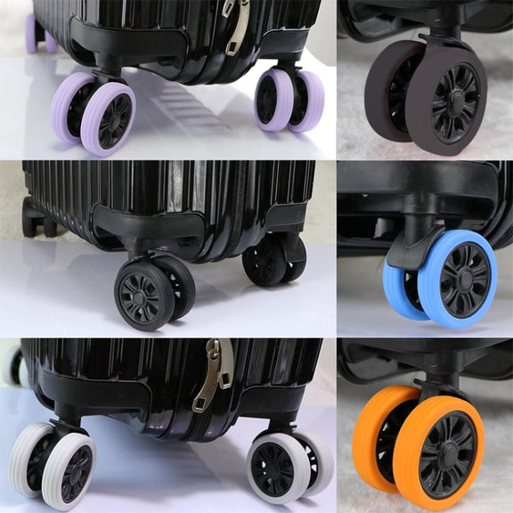 8pcs /Set Luggage Wheel Silicone Protective Cover Swivel Chair Wheel Sound Reducing Cover, Size: Large 5-7cm Wheels(4 Generation Luminous Blue)
