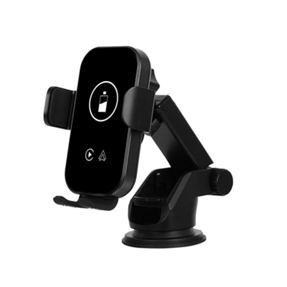 Fast Charging Retractable Recharging Cell Phone Holder With Wireless CarPlay Android Auto Function(Standard)