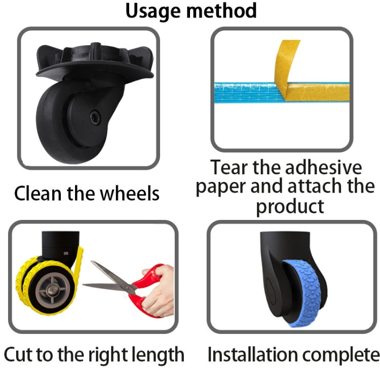 4pcs/ Set Cuttable Trolley Caster Cases Universal Wheel Silent Noise Reducing Silicone Protective Covers(Blue) - Accessories by PMC TechLife | Online Shopping South Africa | PMC TechLife | Buy Now Pay Later Mobicred