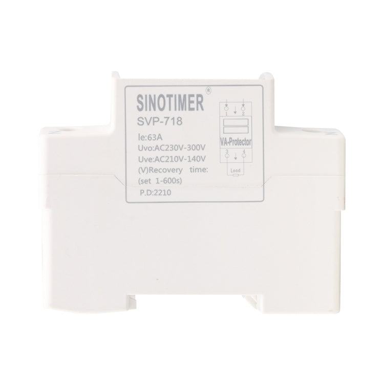 SINOTIMER SVP-718 63A Adjustable Self-resetting Intelligent Over-voltage and Under-voltage Protector 220V AC - free shipping - PMC TechLife - Order now!