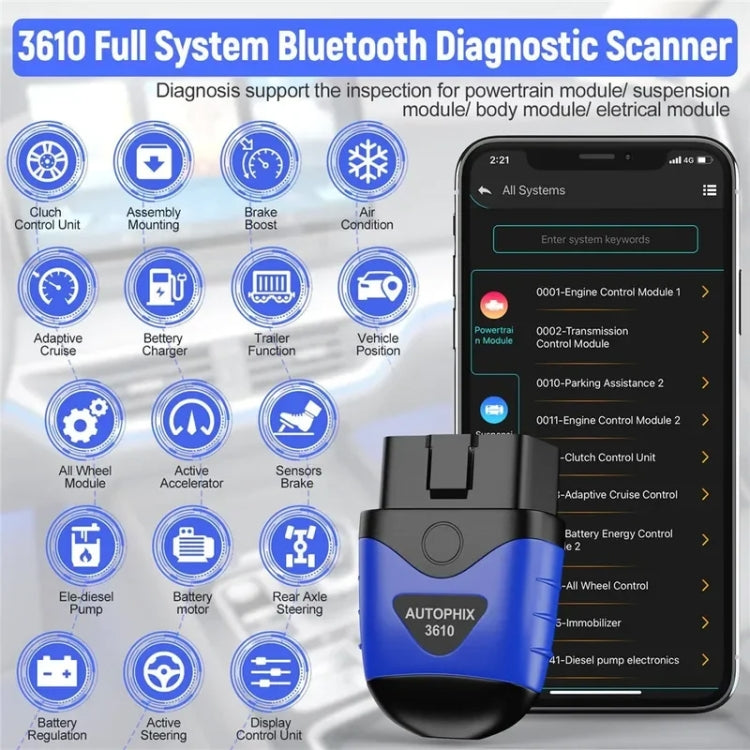 AUTOPHIX 3610 Bluetooth Car Full System Diagnostic Scanner For VW / AUDI / SKODA / SEAT - free shipping - PMC Jewellery - Order now!