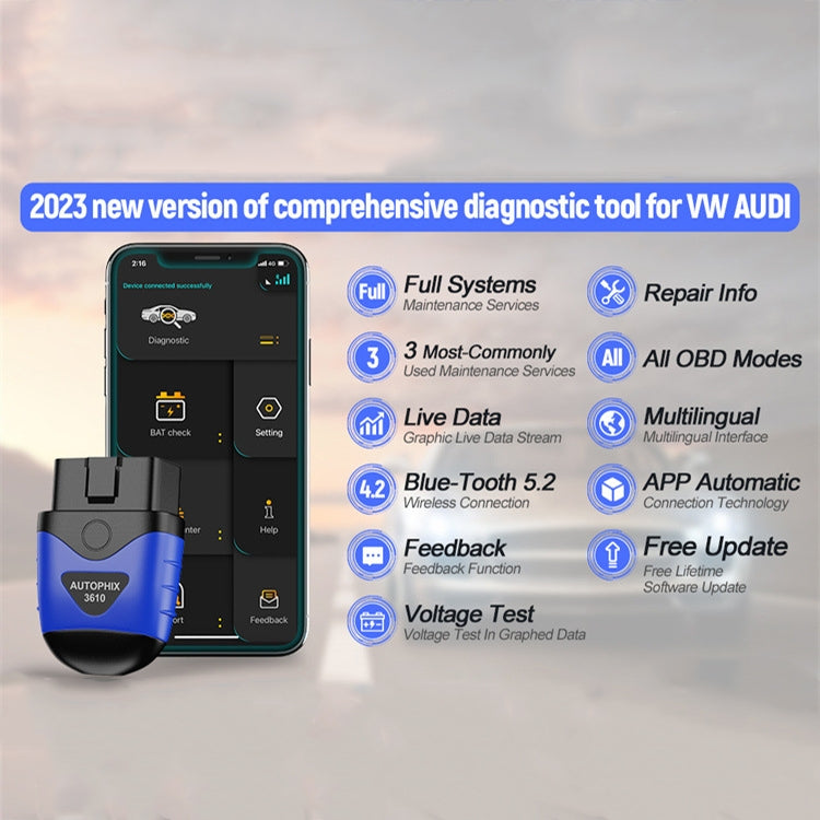 AUTOPHIX 3610 Bluetooth Car Full System Diagnostic Scanner For VW / AUDI / SKODA / SEAT - free shipping - PMC Jewellery - Order now!