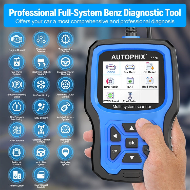 AUTOPHIX 7770 For Mercedes Benz Car Full System OBDII Diagnostic Tool Maintenance Tester - free shipping - PMC Jewellery - Order now!