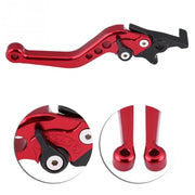 1pair Motorcycle CNC Six Speed Dual Disc Brake Handlebar Cowl Adjustable Electric Bike Brake Lever(Silver)